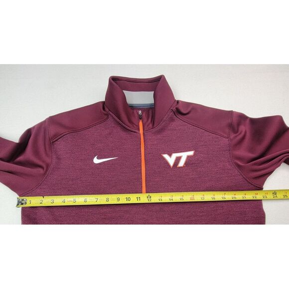Nike Virginia Tech Hokies Maroon DRY-FIT Long Sleeve Half-Zip Mens M Pullover - Picture 6 of 11